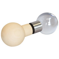 Ball-Kugelgriff, Glas/Ahornholz Kombination